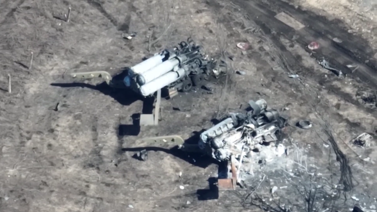 Кадры уничтоженной позиции дивизиона ЗРК С-300 ВСУ