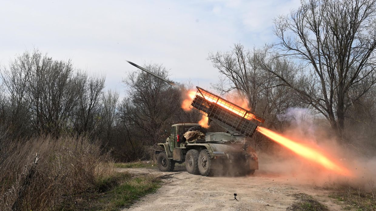 Боевая работа РСЗО Град Южной группировки войск