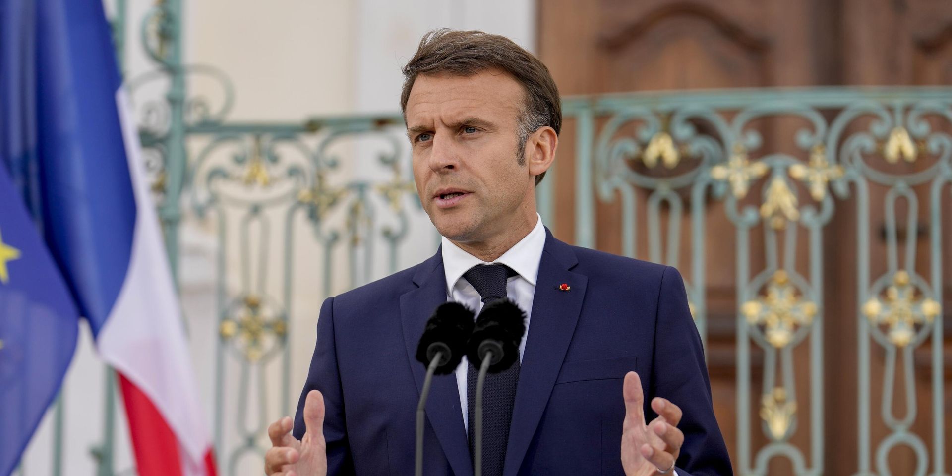 Президент Франции Эммануэль Макрон на пресс-конференции в Германии, 28 мая 2024 года. - ИноСМИ, 1920, 30.05.2024