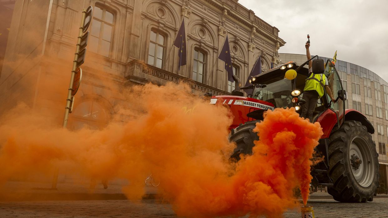 Протест фермеров в Брюсселе