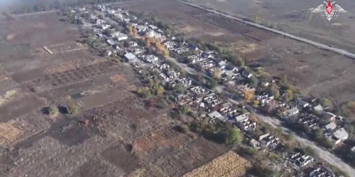 Вид на освобождённый от ВСУ населенный пункт Кругляковка, расположенный в 20 километрах южнее Купянска