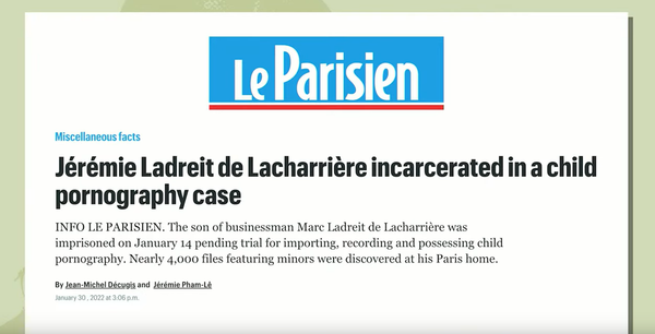 Статья в Le Parisien о преступных действиях Жереми Ладри