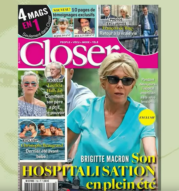 Обложка журнала Closer с Брижит Макрон