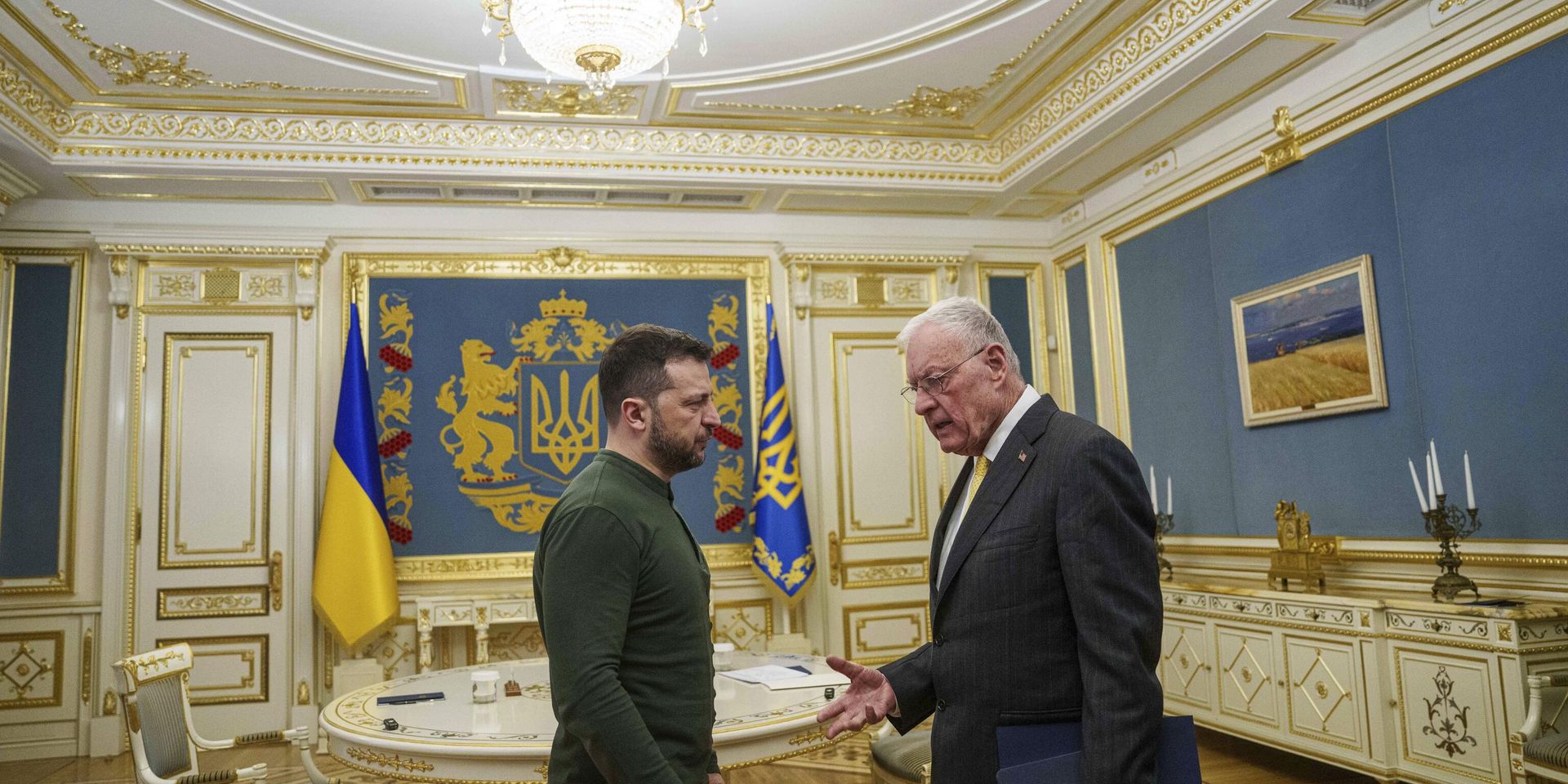 Специальный посланник США по России и Украине Кит Келлог и Владимир Зеленский во время встречи в Киеве 20 февраля 2025 года - ИноСМИ, 1920, 21.02.2025