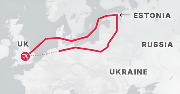 Маршрут полета B-52 Stratofortress 24.02.2025 