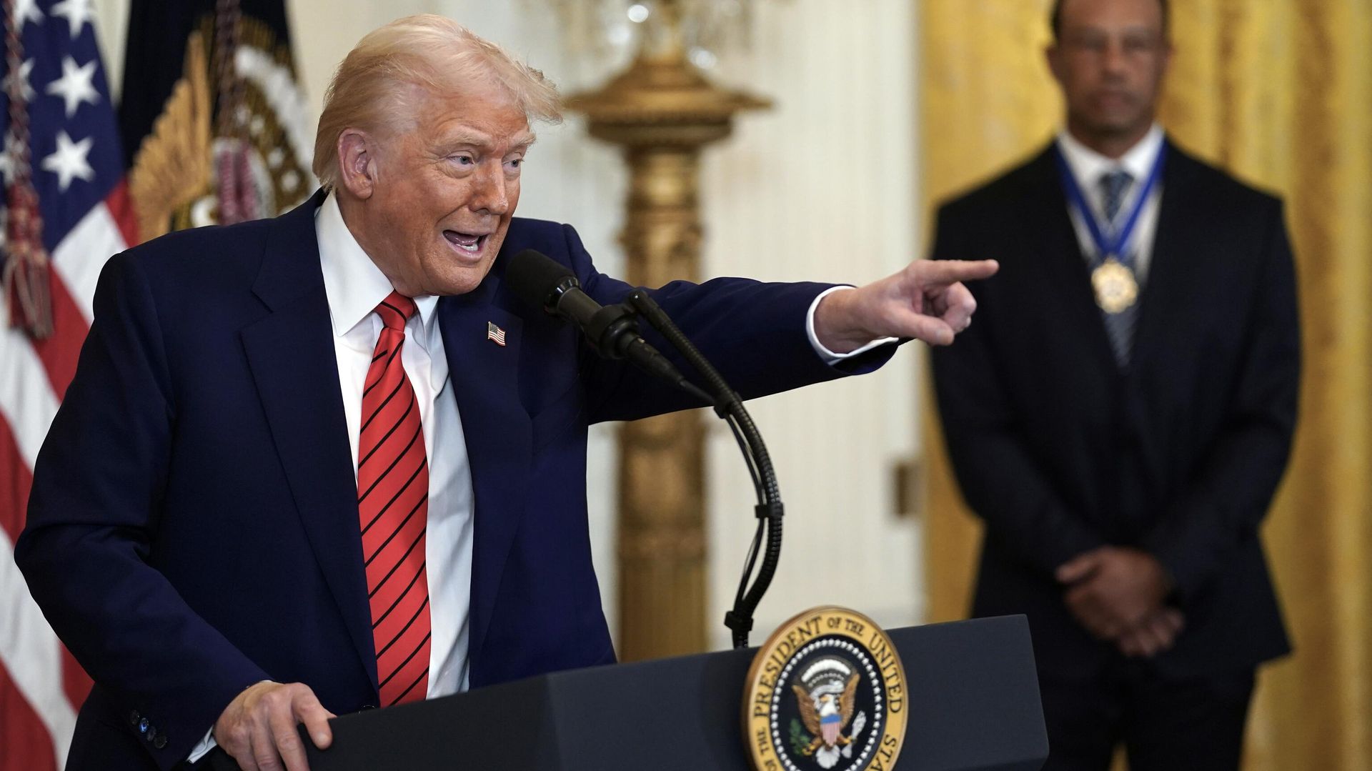 Президент США Дональд Трамп в Восточном зале Белого дома, 20 февраля 2025 года. - ИноСМИ, 1920, 17.03.2025