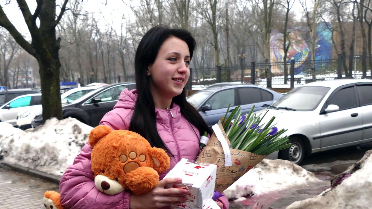 Празднование Международного женского дня в Донецке