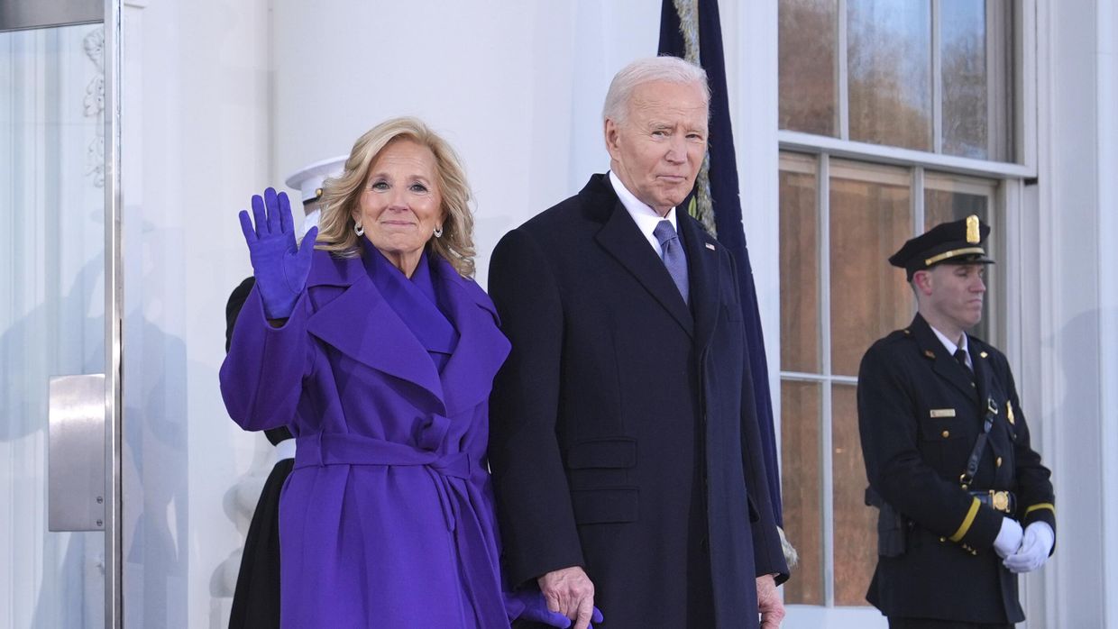 Первая леди Джилл Байден и президент США Джо Байден, 20 января 2025 года