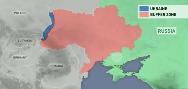 Примерная карта буферной зоны на Украине