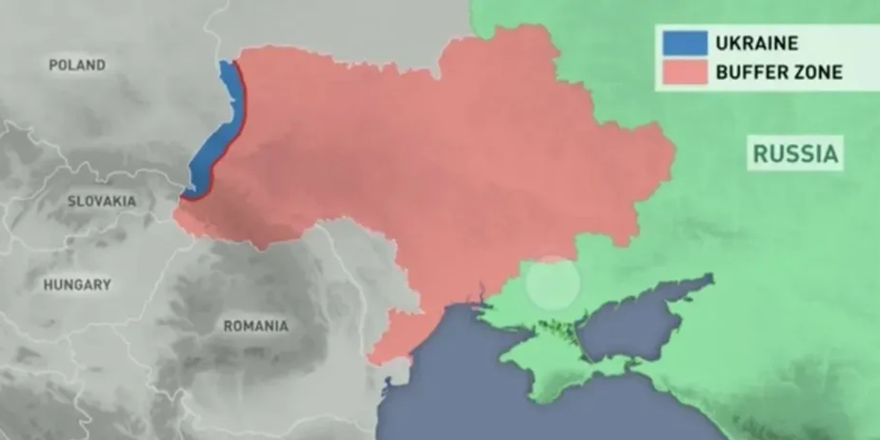 Примерная карта буферной зоны на Украине