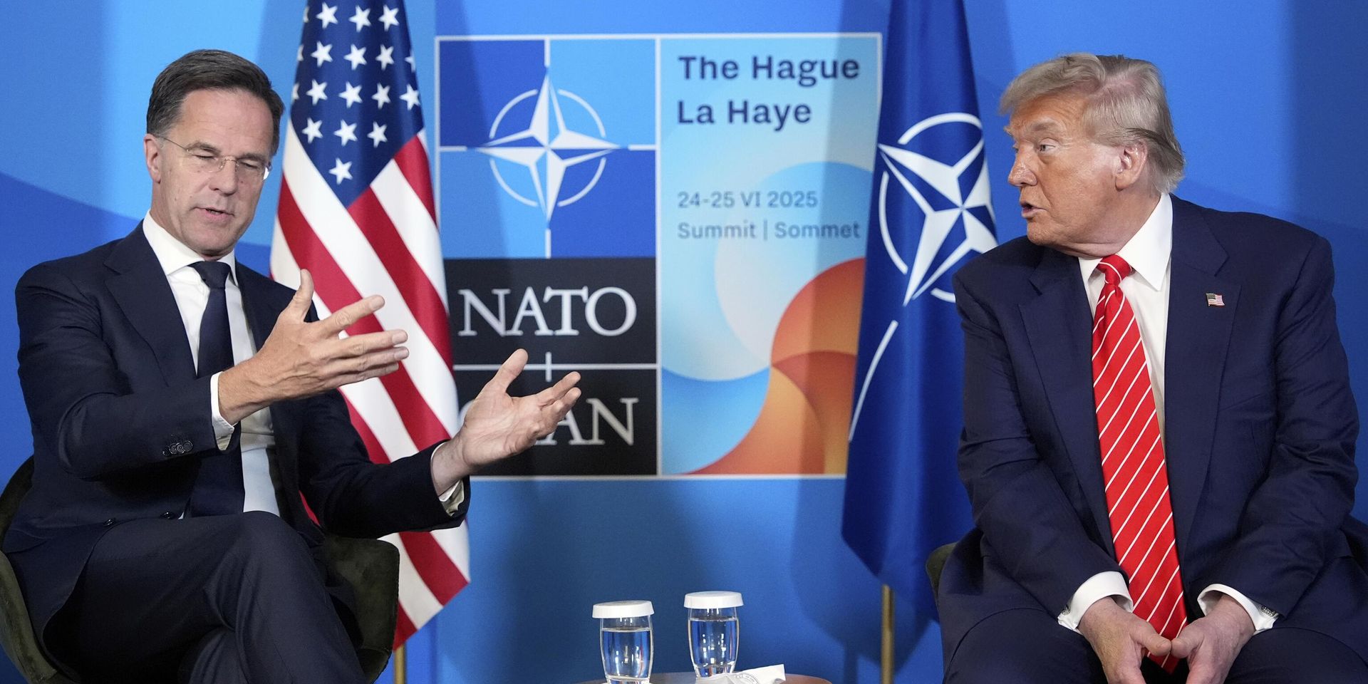 Президент США Дональд Трамп на встрече с генеральным секретарем НАТО Марком Рютте на саммите НАТО - ИноСМИ, 1920, 24.06.2026