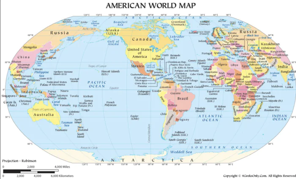 Американская карта мира 1