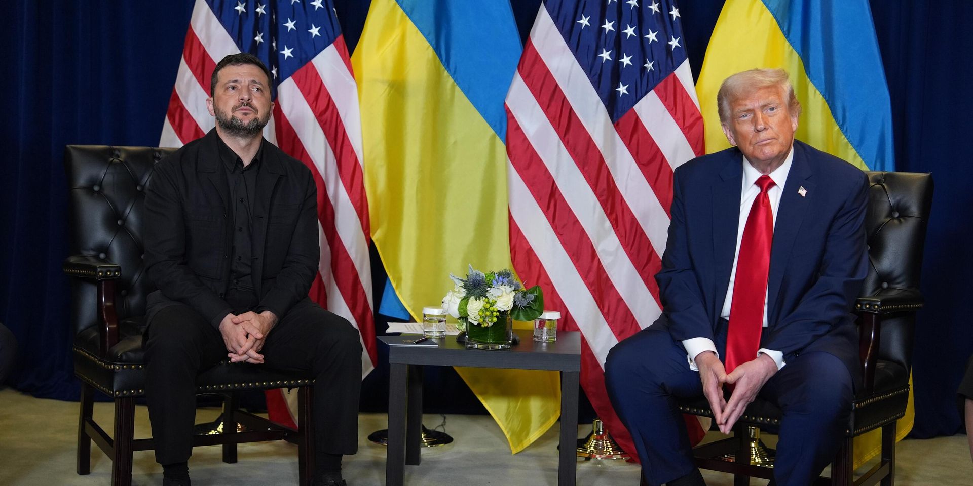 Президент Дональд Трамп  на встрече с Владимиром Зеленским во время Генеральной Ассамблеи ООН в Нью-Йорке, 23 сентября 2025 года - ИноСМИ, 1920, 26.09.2025