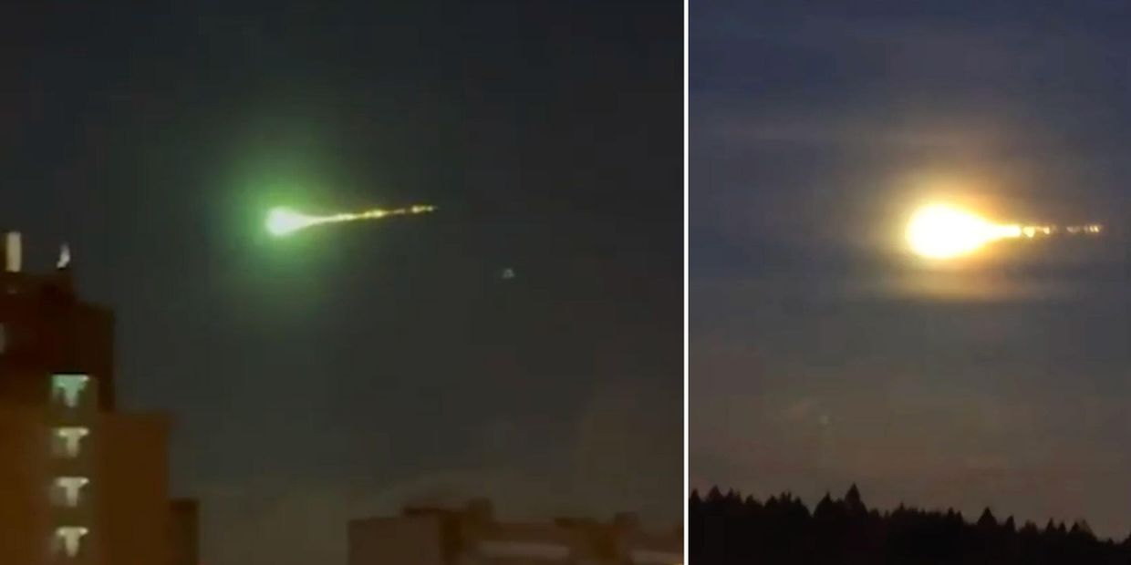 В Москве сняли на видео пролет светящегося болида