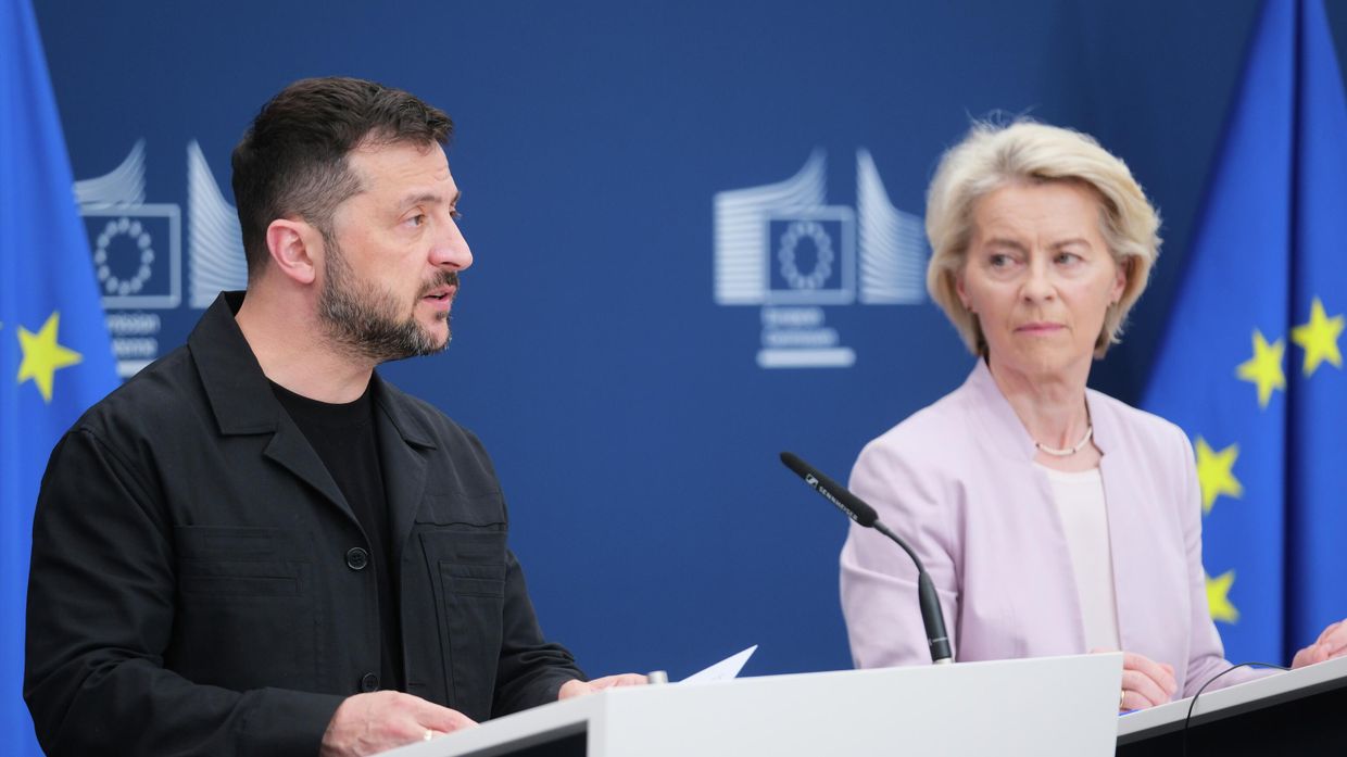 Президент Европейской комиссии Урсула фон дер Ляйен и Владимир Зеленский