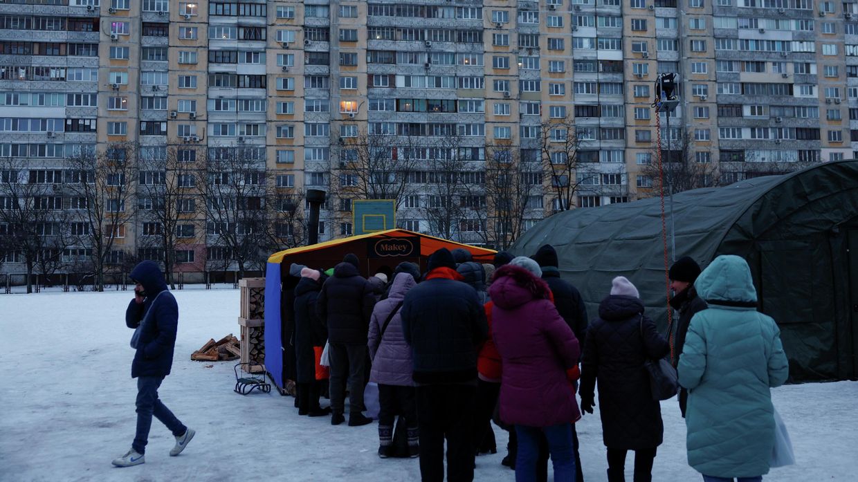 Пункт обогрева в Киеве, Украина