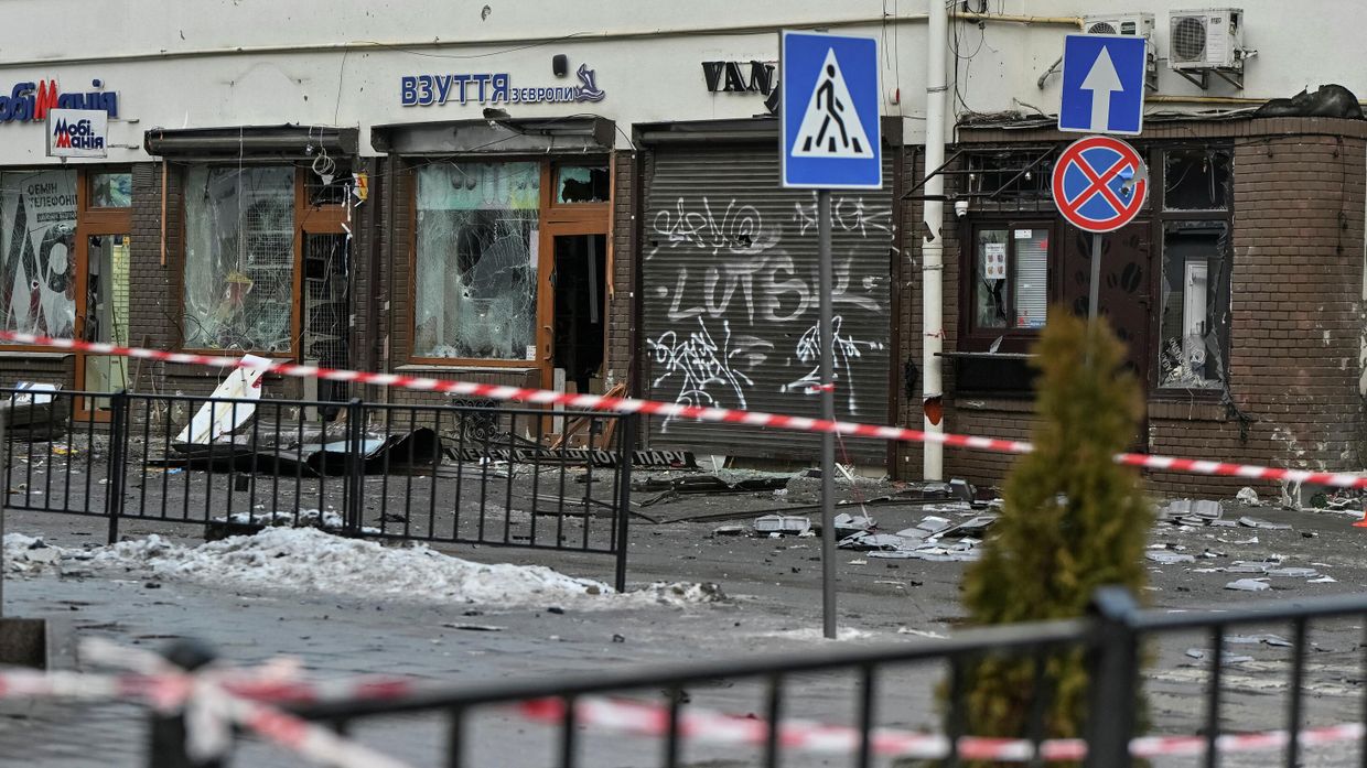 Место взрывов в центре Львова. 22 февраля 2026 года