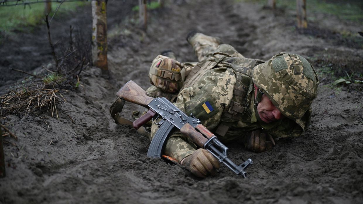 Военная подготовка новобранцев на Украине. Архивная фотография Военная подготовка новобранцев на Украине. Архивная фотография