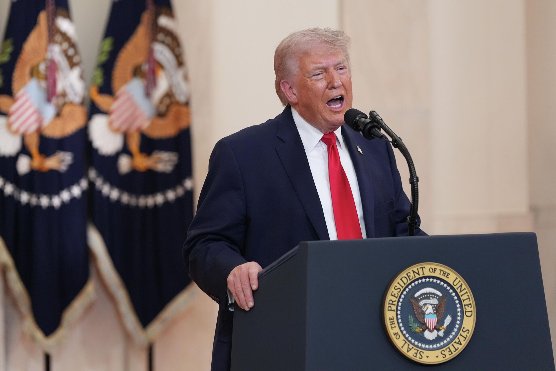 Президент США Дональд Трамп выступает с обращением к нации по поводу ситуации вокруг Ирана. 1 апреля 2026 г. - ИноСМИ, 1920, 02.04.2026