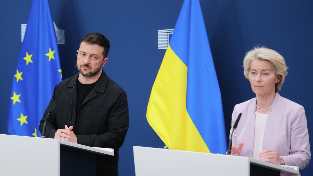 Президент Европейской комиссии Урсула фон дер Ляйен и Владимир Зеленский