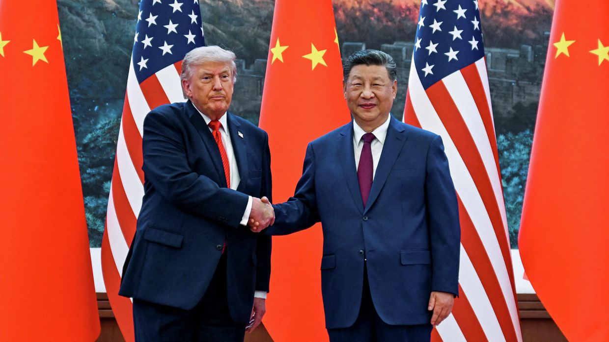 Президент США Дональд Трамп и председатель Китайской Народной Республики Си Цзиньпин в Пекине, Китай