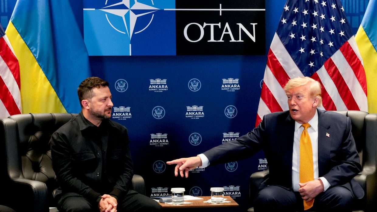 Владимир Зеленский и президент США Дональд Трамп во время встречи на полях саммита НАТО в Анкаре