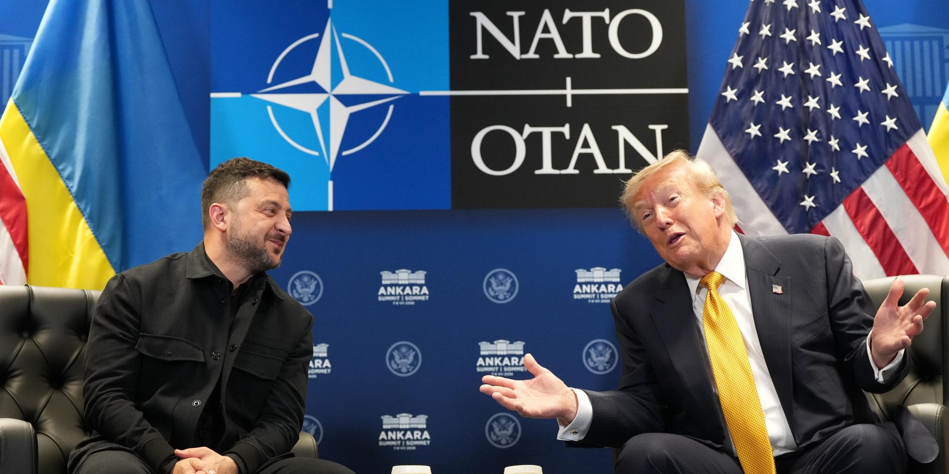 Владимир Зеленский и президент США Дональд Трамп во время встречи на полях саммита НАТО в Анкаре - ИноСМИ, 1920, 13.08.2026