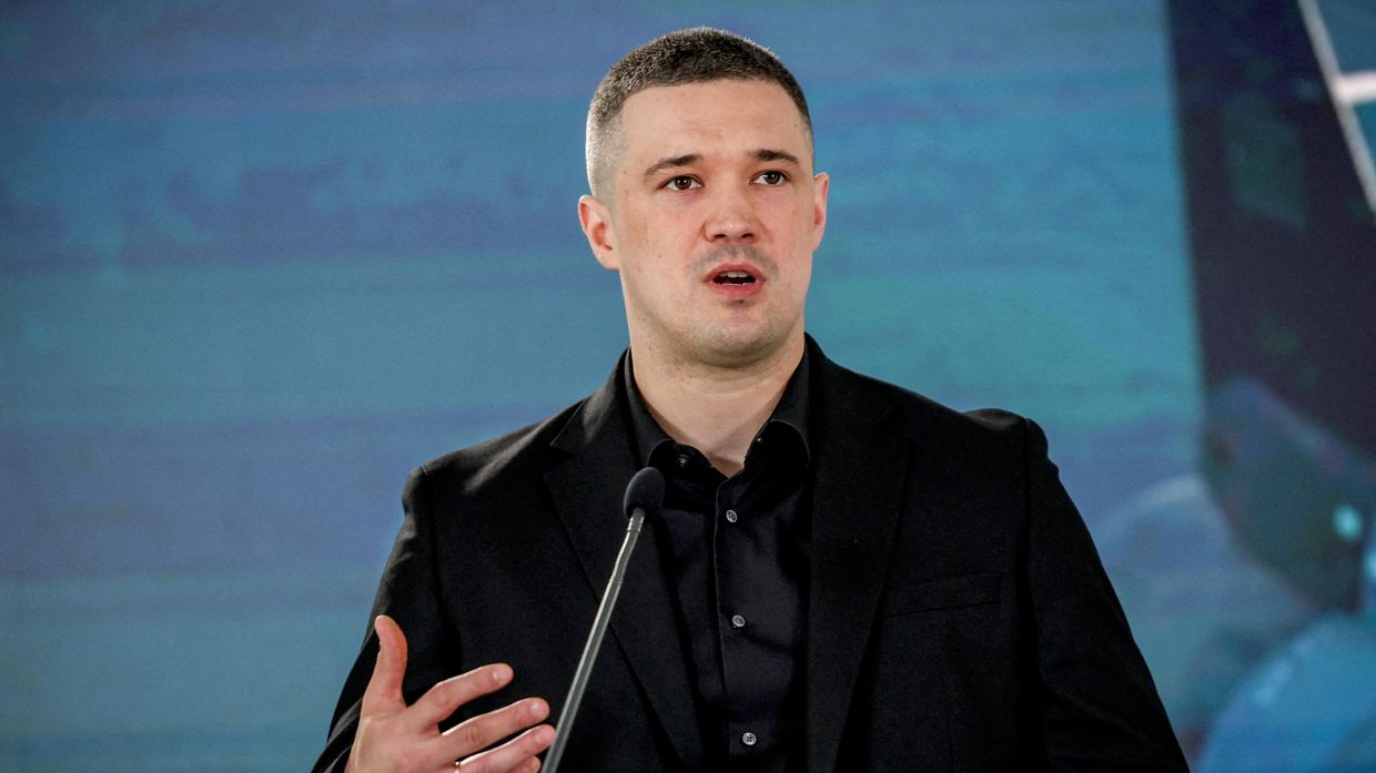 Министр обороны Украины Михаил Федоров на пресс-конференции в Киеве, 1 июля 2026 г. Министр обороны Украины Михаил Федоров на пресс-конференции в Киеве, 1 июля 2026 г.