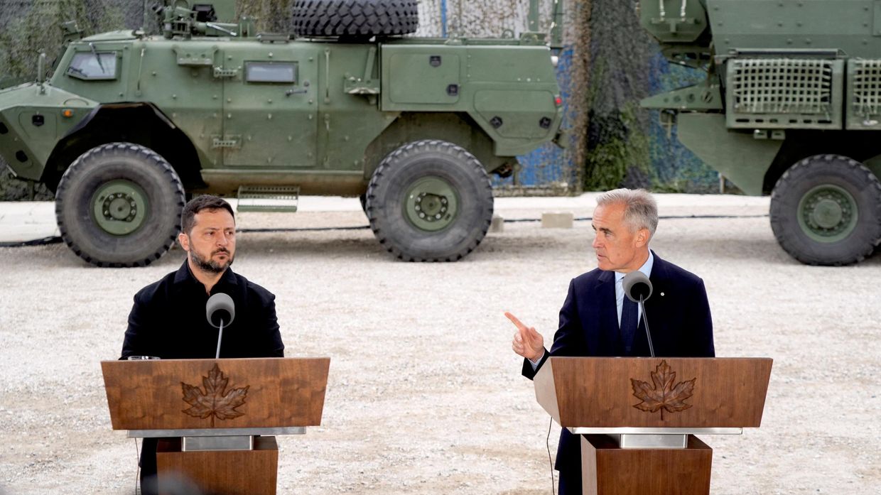 Премьер-министр Канады Марк Карни и Владимир Зеленский в Калгари, Канада