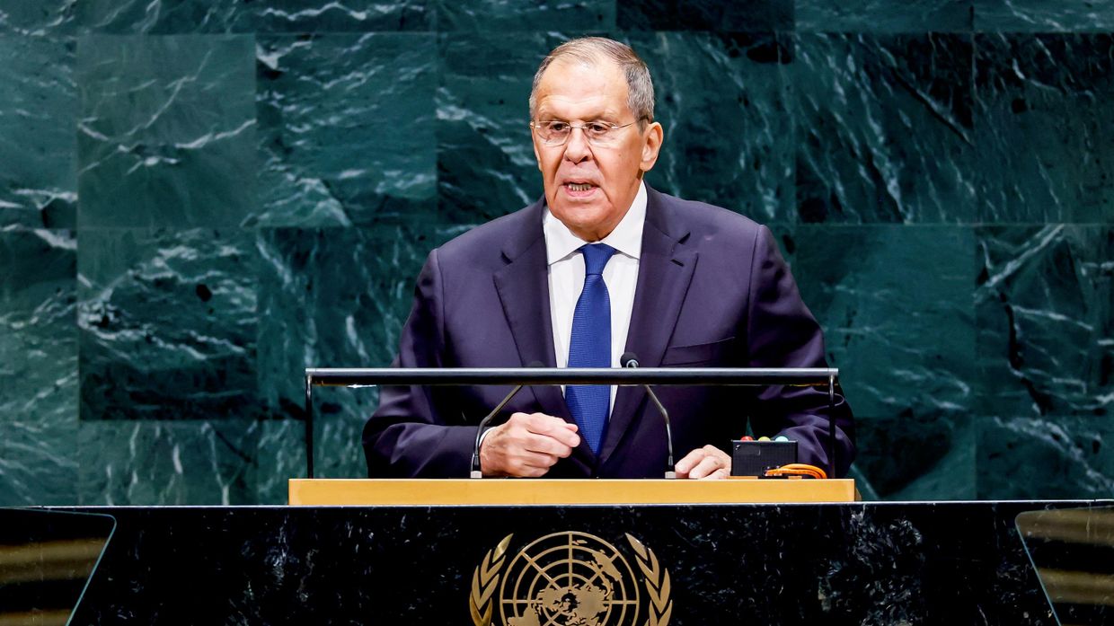 Глава МИД России С.Лавров выступает на 81 сессии Генассамблеи ООН в Нью-Йорке 26 сентября 2026 г. 