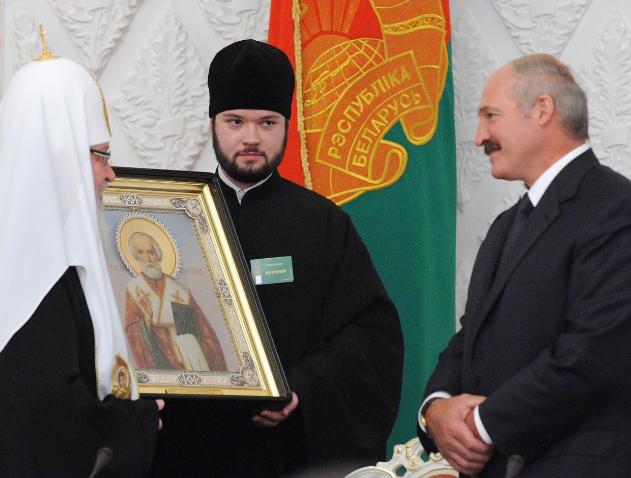 Патриарх Кирилл и президент Белоруссии А.Лукашенко в Минске