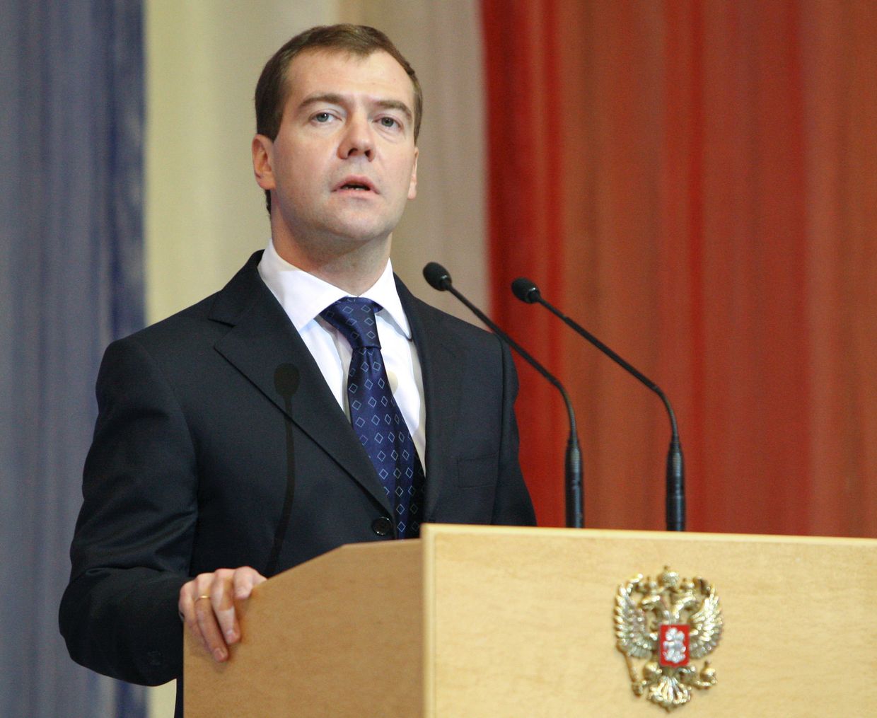 Президент РФ Д.Медведев в Кремлевском дворце на торжествах по случаю Дня милиции