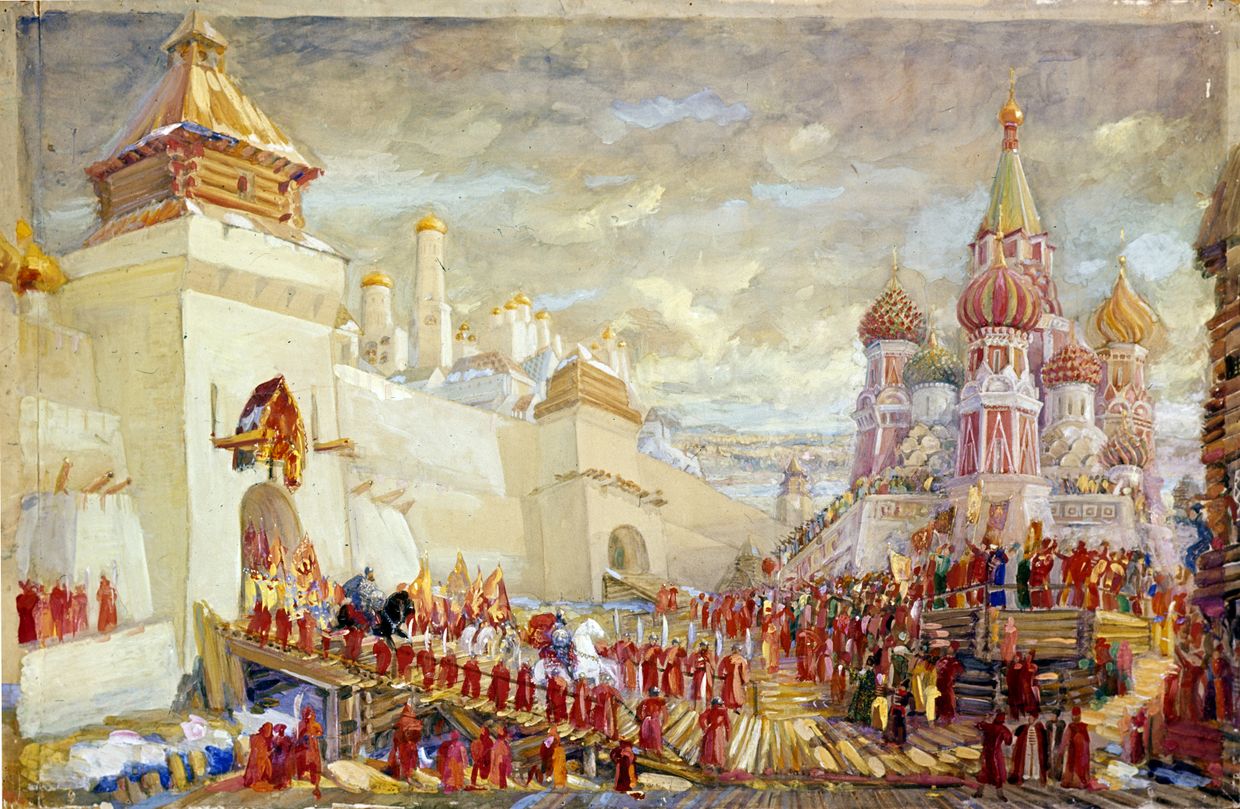 Эскиз декорации Ф.Ф. Федоровского к опере М. Глинки Иван Сусанин