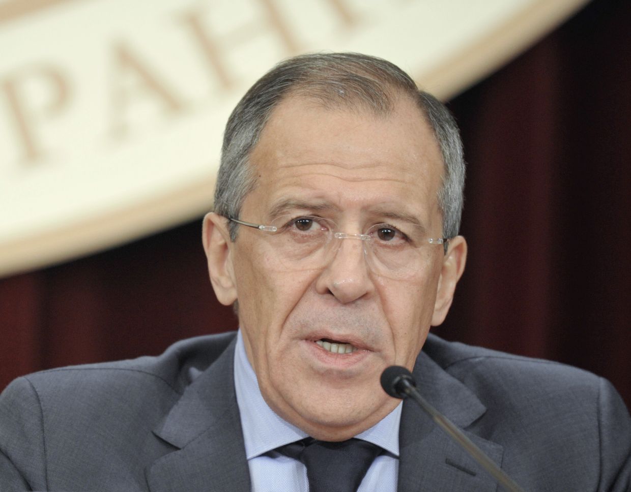 Сергей Лавров на пресс-конференции в МИД РФ