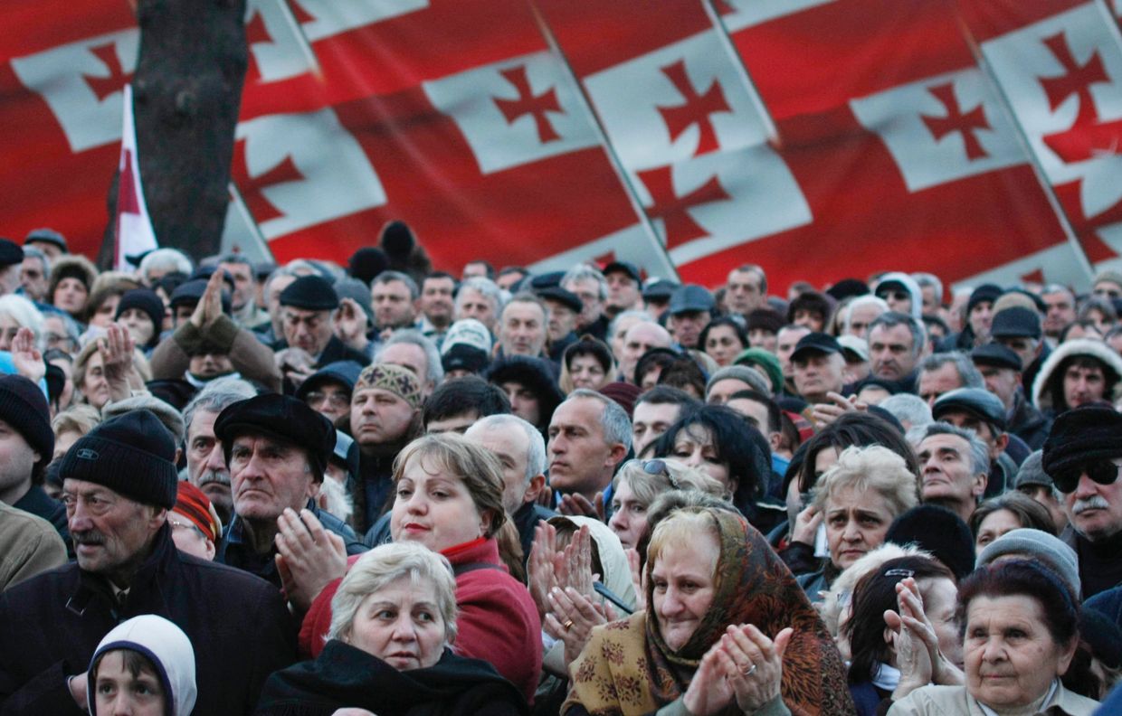 Акция протеста, организованная Объединенной оппозицией в Тбилиси