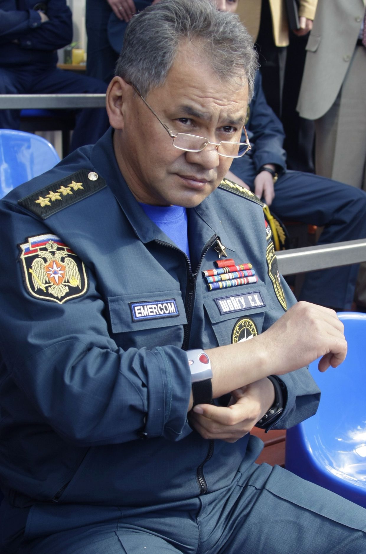 Сергей Шойгу во время межведомственных комплексных показательных учений