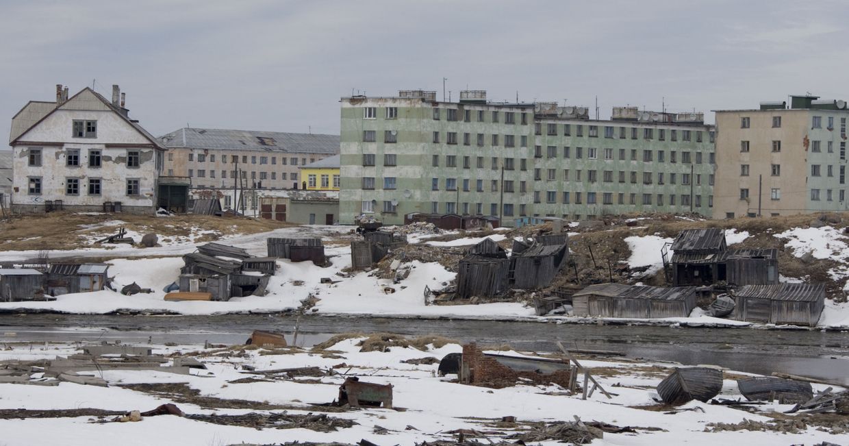 Поселок Териберка на побережье Баренцева моря