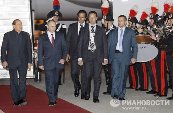 Встреча Владимира Путина в аэропорту Милана