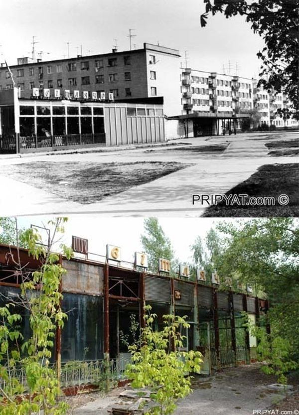 В городе Припять после аварии на Чернобыльской АЭС 