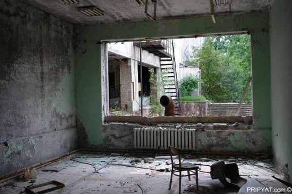 В городе Припять после аварии на Чернобыльской АЭС 