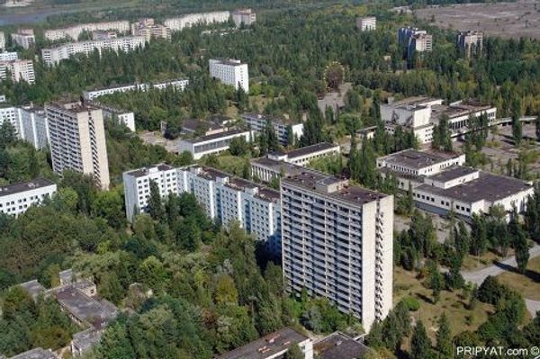 В городе Припять после аварии на Чернобыльской АЭС 
