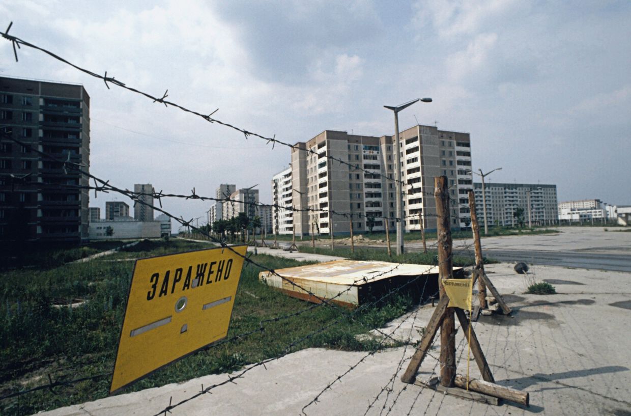 В городе Припять после аварии на Чернобыльской АЭС 