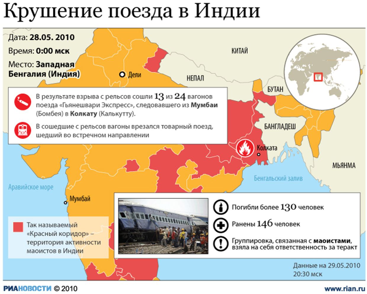 Крушение поезда в Индии
