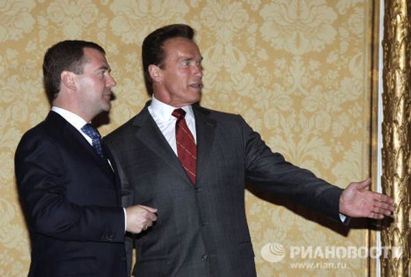 Встреча президента РФ Д.Медведева с губернатором Калифорнии А.Шварценеггером