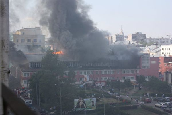 Пожар в Центре имени Грабаря в Москве