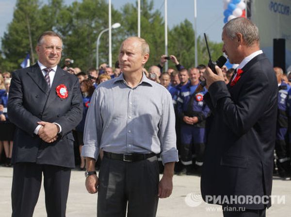 Премьер-министр РФ Владимир Путин открыл российский участок нефтепровода Россия-Китай
