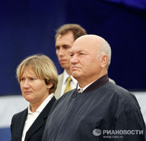 Президент Федерации конного спорта России Батурина и мэр Москвы Лужков