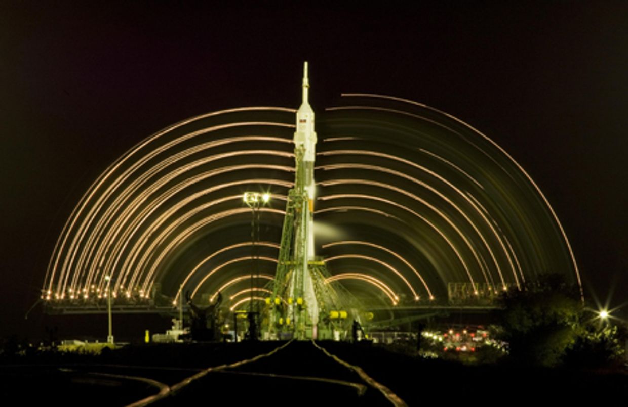 Запуск космического корабля Союз ТМА-М с космодрома Байконур