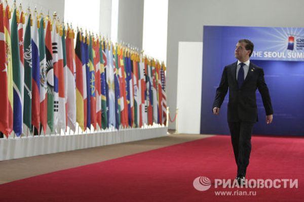 Президент РФ Д.Медведев принимает участие в саммите G20 в Сеуле