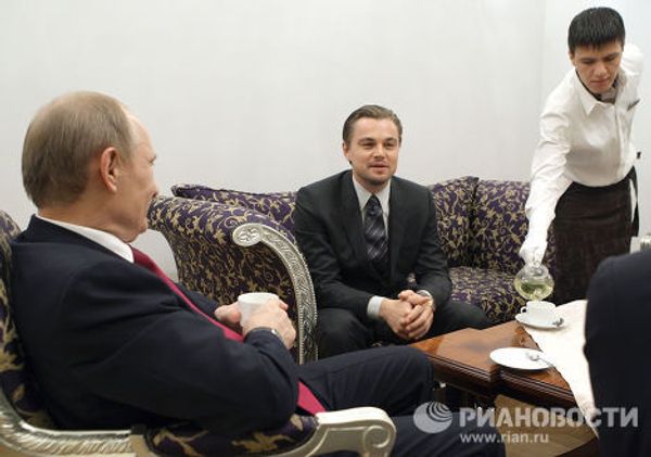 Встреча Владимира Путина и Леонардо Ди Каприо в Санкт-Петербурге